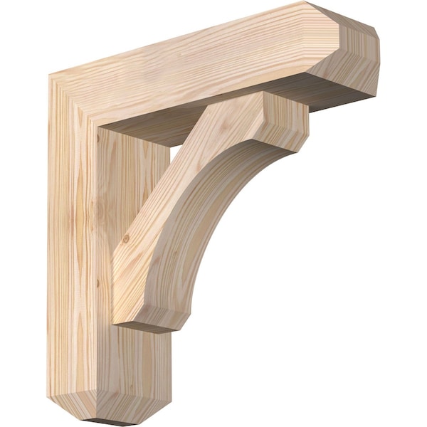 Ekena Millwork Legacy Craftsman Smooth Bracket w/ Offset Brace, Douglas Fir, 5 1/2"W x 18"D x 18"H BKT0604X18X18LEC04SDF - main